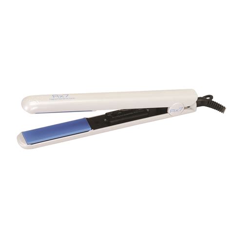 Rx7 flat iron - If your hair is thick, divide it in half from ear to ear first and clip away the top. Place the flat iron into the first section at eye level. Clamp the hair and rotate the iron back slightly. Slide the iron along the strand and continue to rotate the iron for a total of one-half of a turn. Keep lots of tension on the hair.